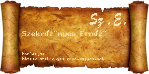 Szekrényes Ernő névjegykártya