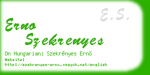 erno szekrenyes business card