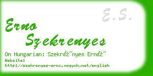 erno szekrenyes business card